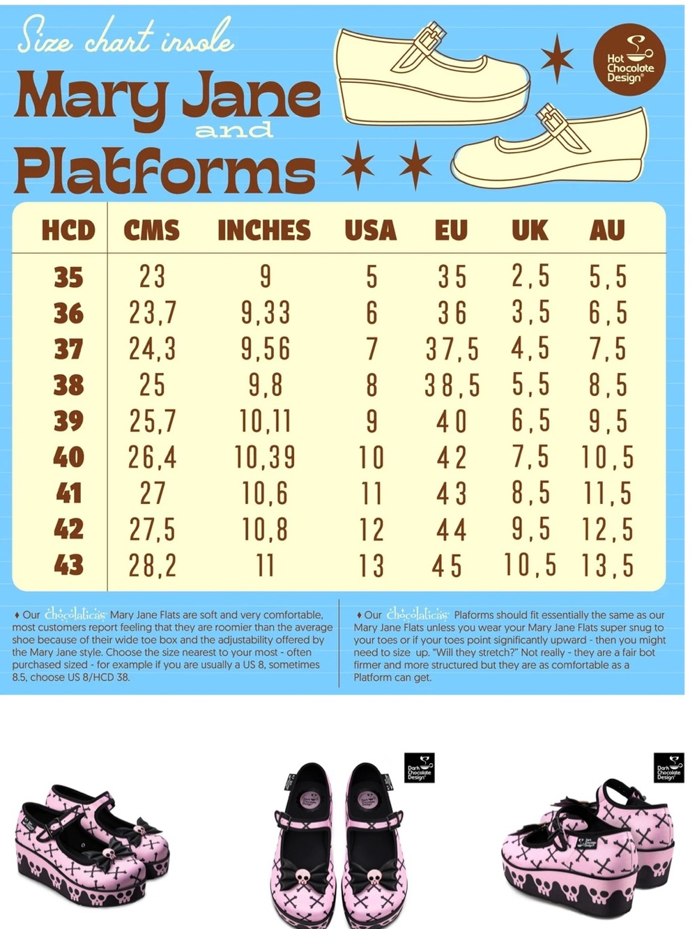 Hot Chocolate Design Chocolaticas® Pink Bones Mary Jane Platform Shoes Halloween - Picture 4 of 17